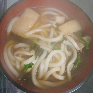 めんつゆで簡単きつねうどん